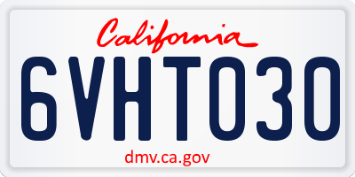 CA license plate 6VHT030