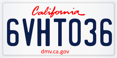 CA license plate 6VHT036