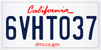 CA license plate 6VHT037