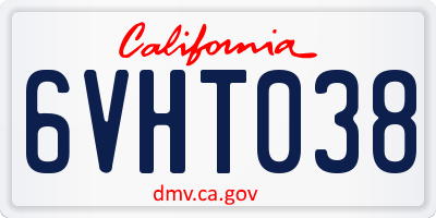 CA license plate 6VHT038