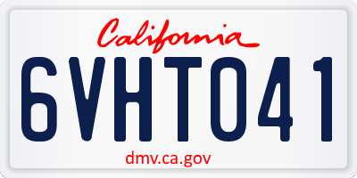 CA license plate 6VHT041