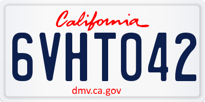 CA license plate 6VHT042