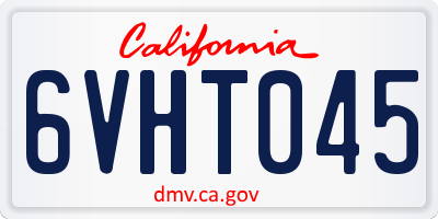 CA license plate 6VHT045