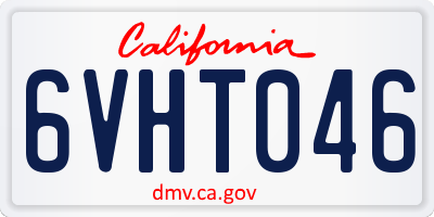 CA license plate 6VHT046