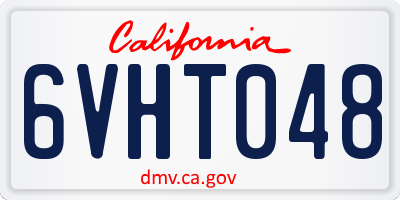 CA license plate 6VHT048