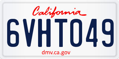 CA license plate 6VHT049