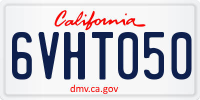 CA license plate 6VHT050