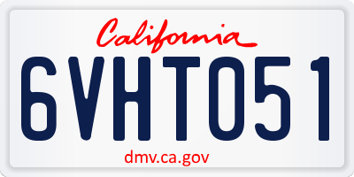 CA license plate 6VHT051