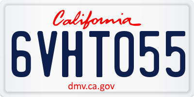 CA license plate 6VHT055