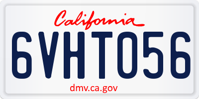 CA license plate 6VHT056