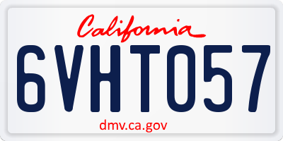 CA license plate 6VHT057
