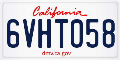 CA license plate 6VHT058