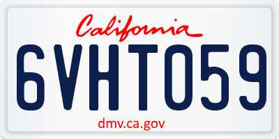CA license plate 6VHT059
