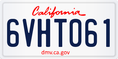 CA license plate 6VHT061