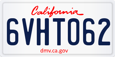 CA license plate 6VHT062
