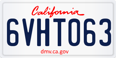 CA license plate 6VHT063