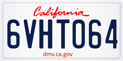 CA license plate 6VHT064