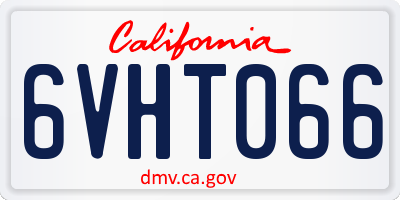 CA license plate 6VHT066