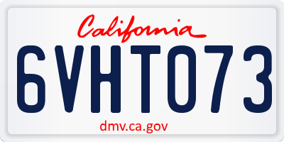 CA license plate 6VHT073