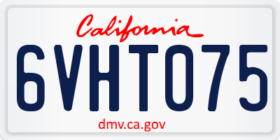 CA license plate 6VHT075