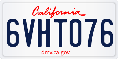 CA license plate 6VHT076