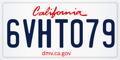 CA license plate 6VHT079