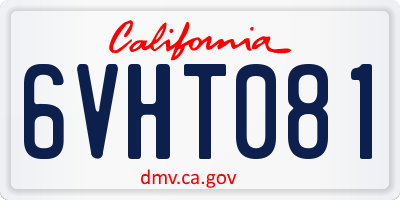 CA license plate 6VHT081