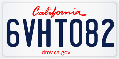 CA license plate 6VHT082
