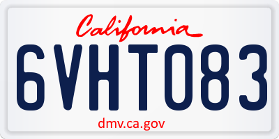 CA license plate 6VHT083