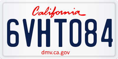 CA license plate 6VHT084