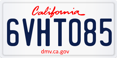 CA license plate 6VHT085