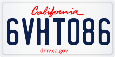 CA license plate 6VHT086