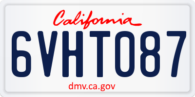 CA license plate 6VHT087