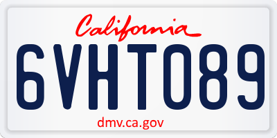 CA license plate 6VHT089