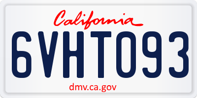 CA license plate 6VHT093