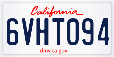 CA license plate 6VHT094