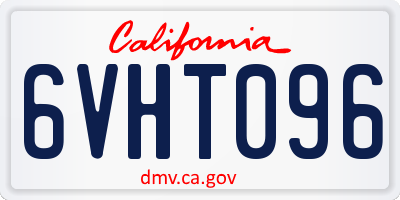 CA license plate 6VHT096