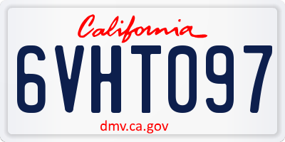 CA license plate 6VHT097