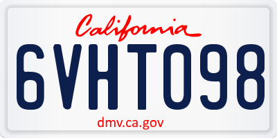 CA license plate 6VHT098