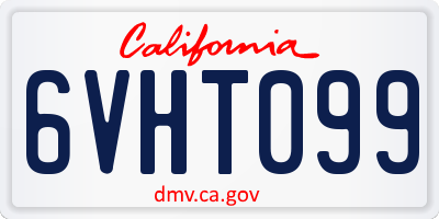 CA license plate 6VHT099