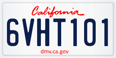CA license plate 6VHT101