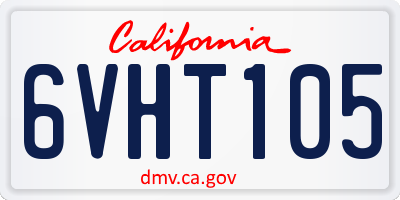 CA license plate 6VHT105