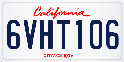 CA license plate 6VHT106