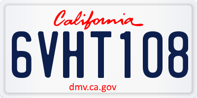 CA license plate 6VHT108