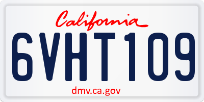 CA license plate 6VHT109