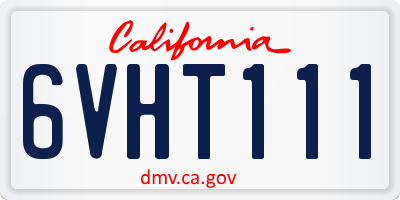 CA license plate 6VHT111