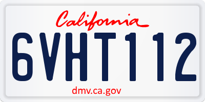 CA license plate 6VHT112