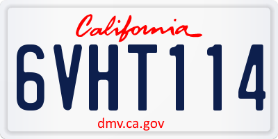 CA license plate 6VHT114