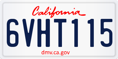 CA license plate 6VHT115