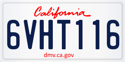 CA license plate 6VHT116